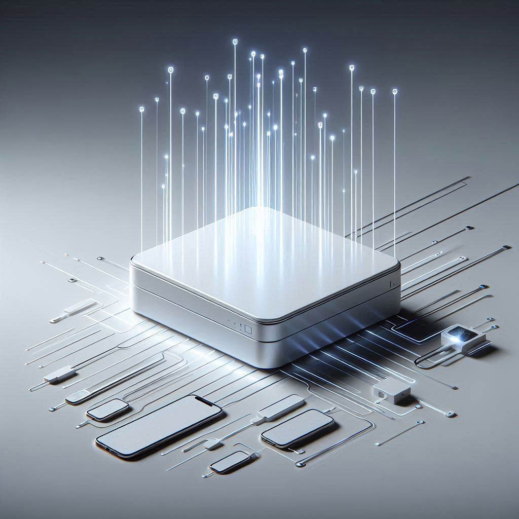 White box with data cables